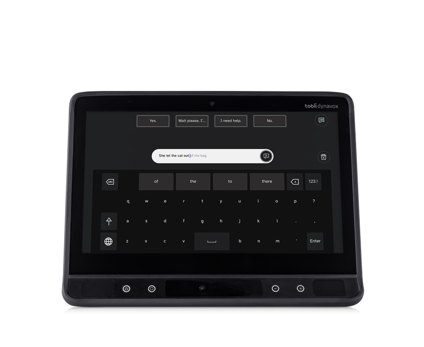 Tobii Dynavox TD I-13 AAC device front view featuring TD Talk