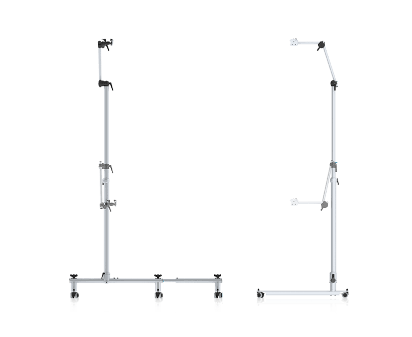 Tobii Dynavox Rehadapt Vario Floorstand featuring rolling flexible base and adjustable height