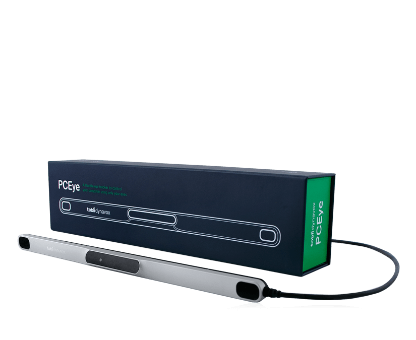 Tobii Dynavox PCEye eye tracker including packaging box.