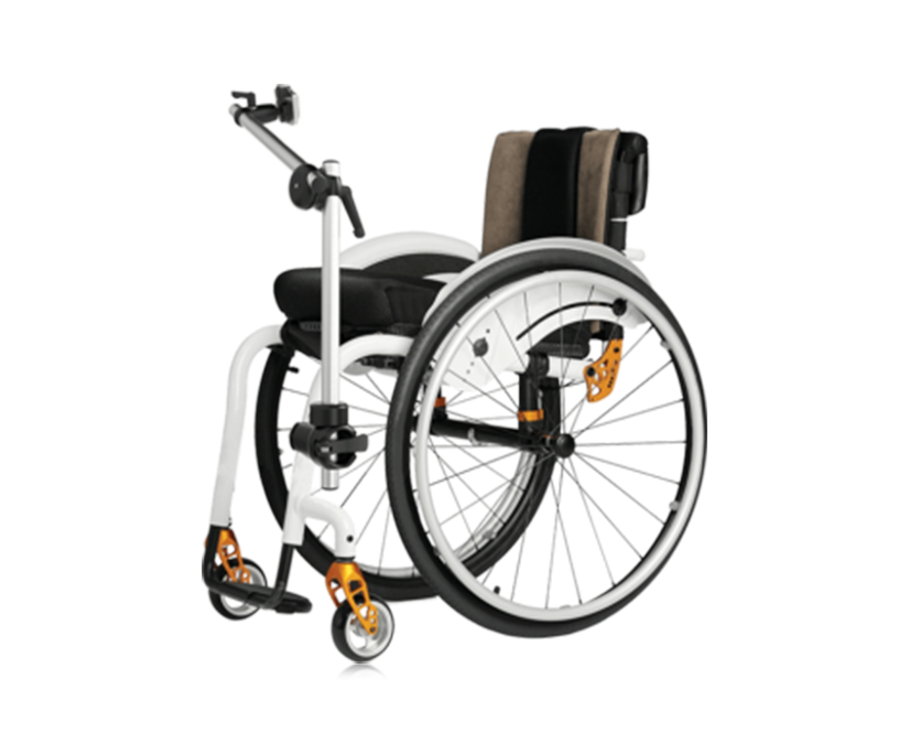 Rehadapt mount on a wheelchair to hold an assistive technology device